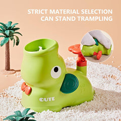 Feet Mounted Flying Disc Launcher Toy Game Set with 8 Flying Saucers