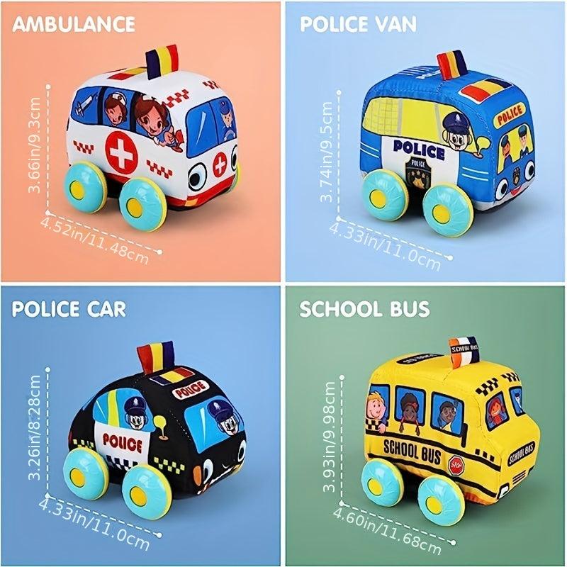 Soft Toy Cars For Baby with Map, Pull Back Cars, Car Toys for Kids