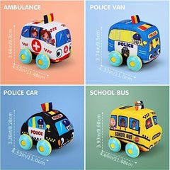 Soft Toy Cars For Baby with Map, Pull Back Cars, Car Toys for Kids