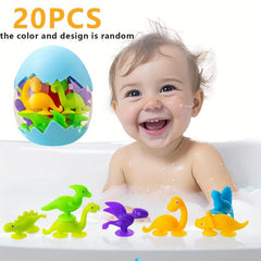 Dinosaur Bath Toys for Kids 20Pcs Silicone Sensory Toys