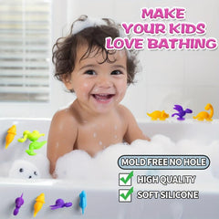 Dinosaur Bath Toys for Kids 20Pcs Silicone Sensory Toys
