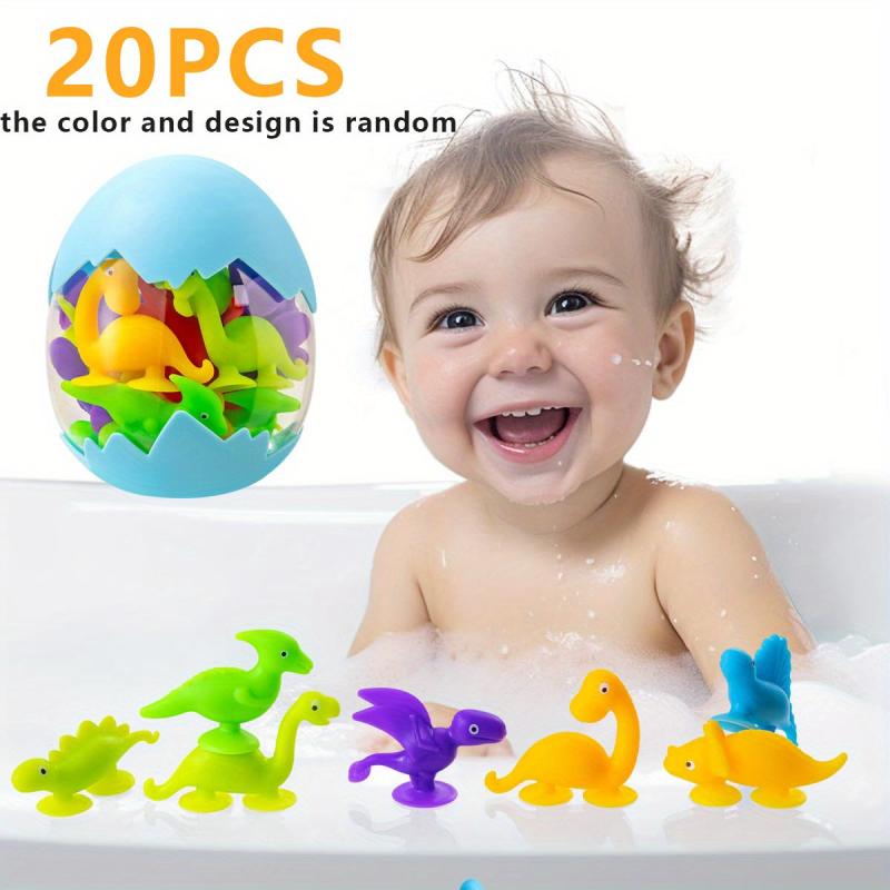Dinosaur Bath Toys for Kids 20Pcs Silicone Sensory Toys