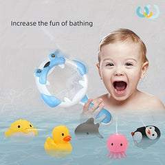 Sea Lion Fishing Toy Set with Water Spray Pinch Toy for Kids