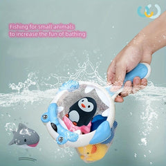 Sea Lion Fishing Toy Set with Water Spray Pinch Toy for Kids