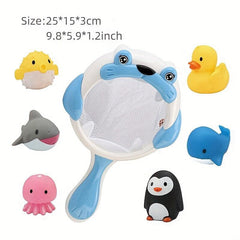 Sea Lion Fishing Toy Set with Water Spray Pinch Toy for Kids
