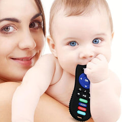 Remote Control Teether Silicone Teething Toy Soft Textured Baby Chew Sens