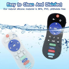 Remote Control Teether Silicone Teething Toy Soft Textured Baby Chew Sens