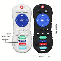 Remote Control Teether Silicone Teething Toy Soft Textured Baby Chew Sens