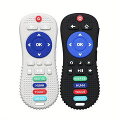 Remote Control Teether Silicone Teething Toy Soft Textured Baby Chew Sens