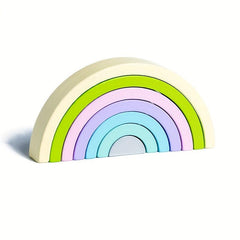 Wooden Rainbow Building Blocks DIY Stacking Educational Toys