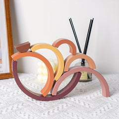 Wooden Rainbow Building Blocks DIY Stacking Educational Toys