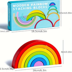 Wooden Rainbow Building Blocks DIY Stacking Educational Toys