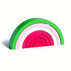 Wooden Rainbow Building Blocks DIY Stacking Educational Toys