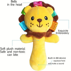 Soft Plush Baby Rattle Sticks Elephant Lion 0-3 Years