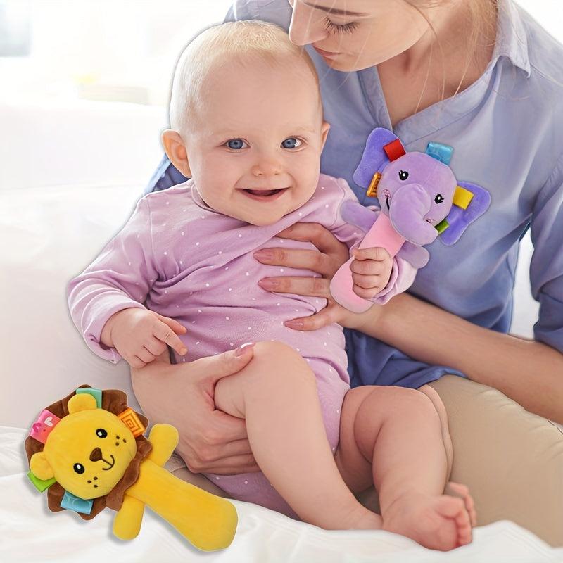 Soft Plush Baby Rattle Sticks Elephant Lion 0-3 Years