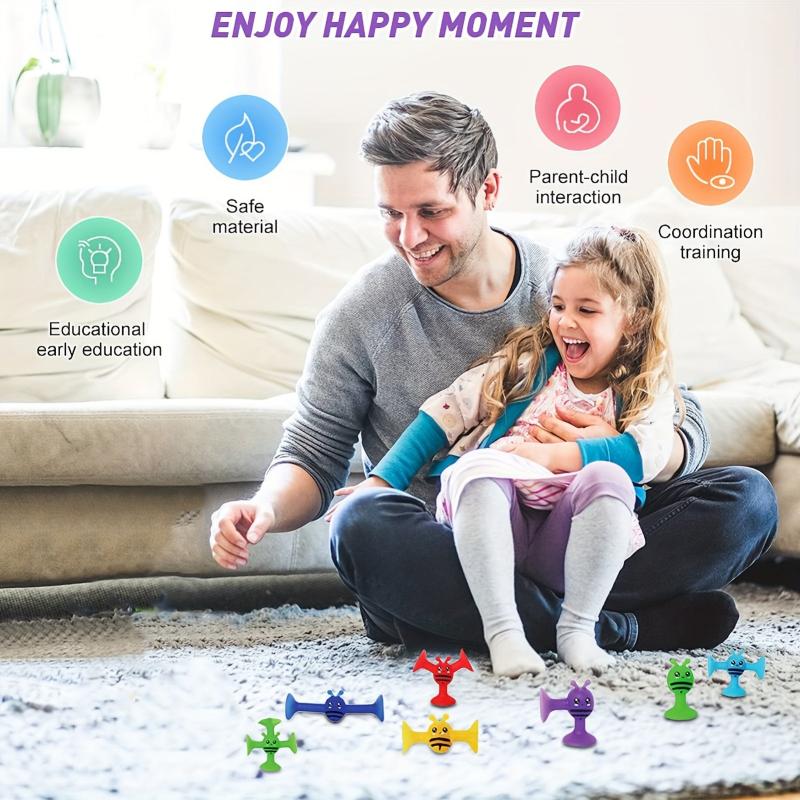 Animal Shape Sensory Suction Cup Toy Set for Kids Bath - 40 Pcs