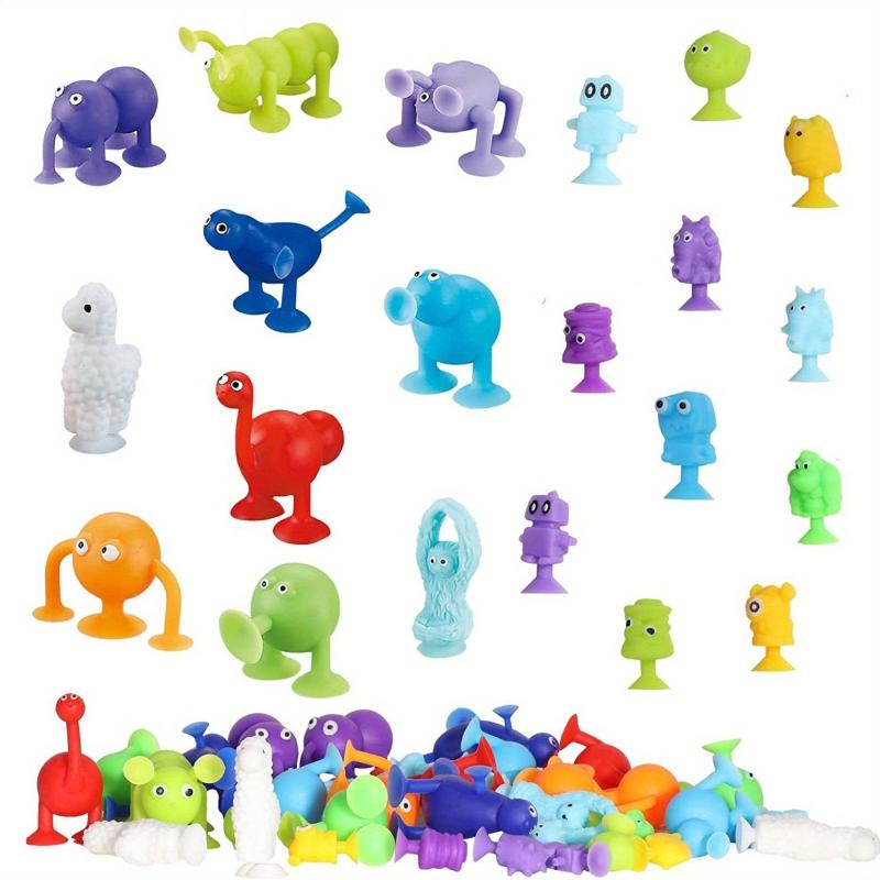 20pcs Bath Toys Sensory Toys For 3 7 Year Old Boys Girls Sucker Building Blocks