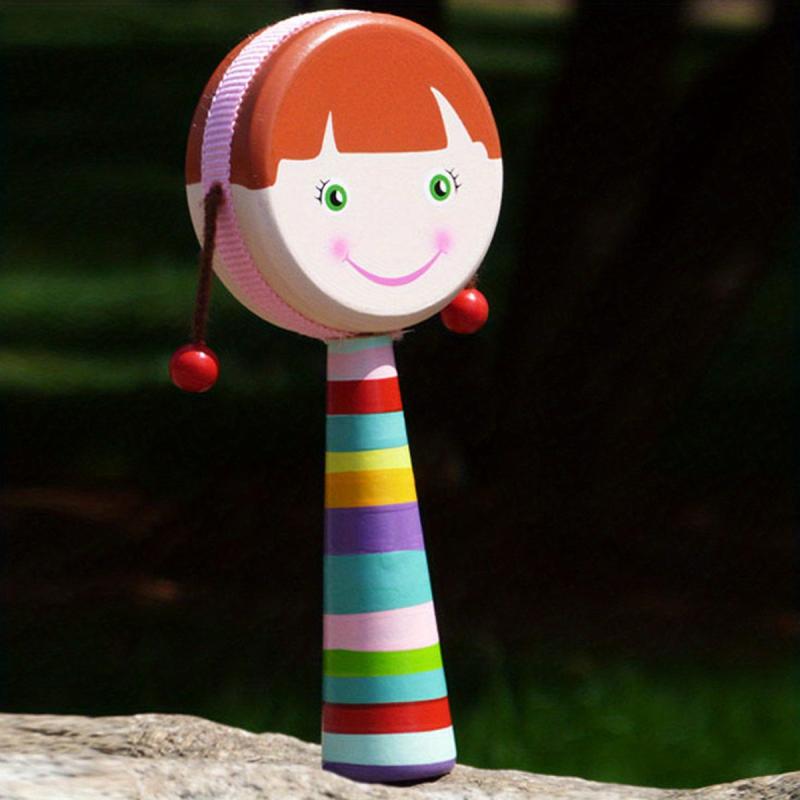 Wooden Rattle Baby Puzzle Toy Exercise Grip Grab