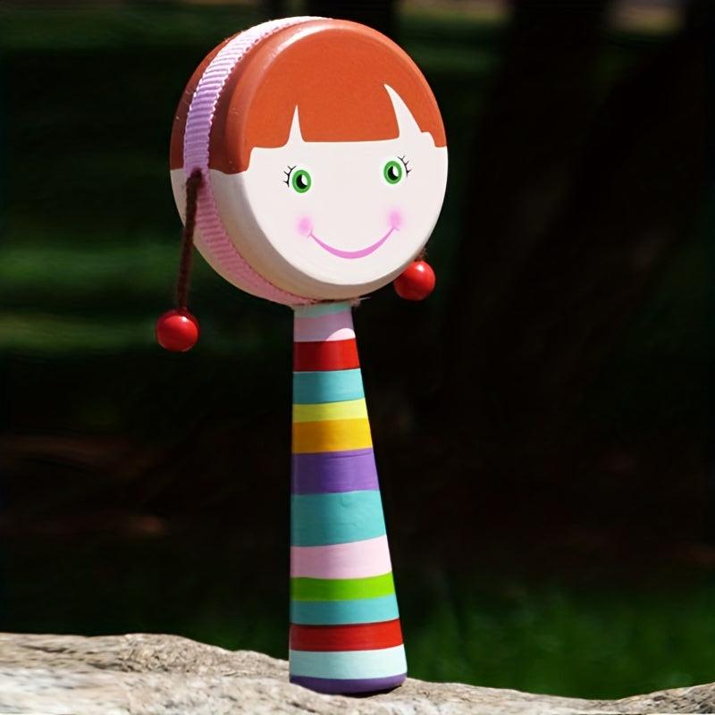 Wooden Rattle Baby Puzzle Toy Exercise Grip Grab