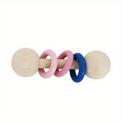 Wood Baby Toddler Bell Rattle Toys Log Hand Rattle 4pcs Set Single Pack