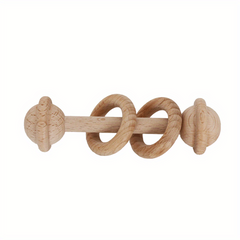 Wood Baby Toddler Bell Rattle Toys Log Hand Rattle 4pcs Set Single Pack