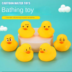 6pcs Squeeze Sounding Duck Baby Bath Toy