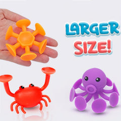 Bright Ocean Animals Suction Bath Toys with Storage