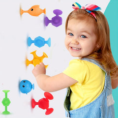 Bright Ocean Animals Suction Bath Toys with Storage