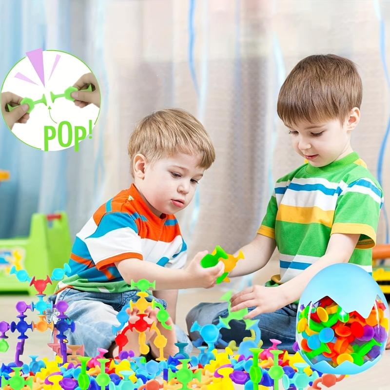 32 Pieces Flat Suction Cup Bath Toy Montessori Silicone Suction Toy