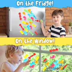 32 Pieces Flat Suction Cup Bath Toy Montessori Silicone Suction Toy