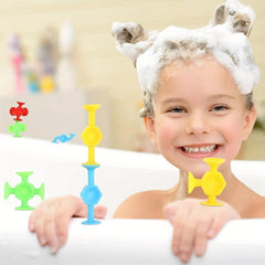 32 Pieces Flat Suction Cup Bath Toy Montessori Silicone Suction Toy