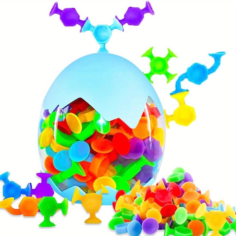 32 Pieces Flat Suction Cup Bath Toy Montessori Silicone Suction Toy