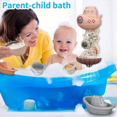 Toddler Bath Toys Set with 4 Cups, 2 Boats, 2 Whale Spoons - Shower Toy