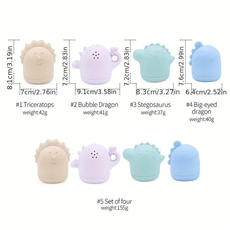 Silicone Dinosaur Bathtub Toys for Boys and Girls