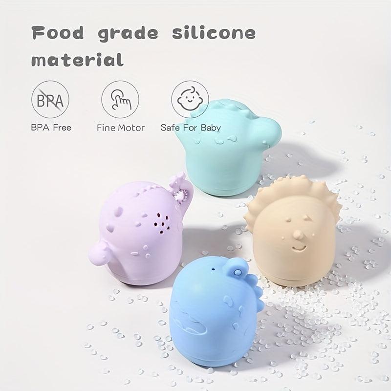 Silicone Dinosaur Bathtub Toys for Boys and Girls