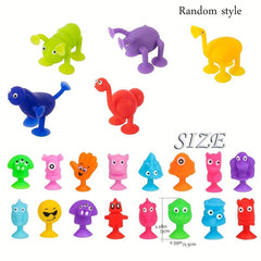 21Pcs Animal & Cartoon Suction Cup Bath Toys Sensory Toys For Kids