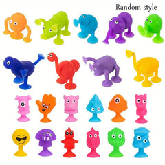 21Pcs Animal & Cartoon Suction Cup Bath Toys Sensory Toys For Kids