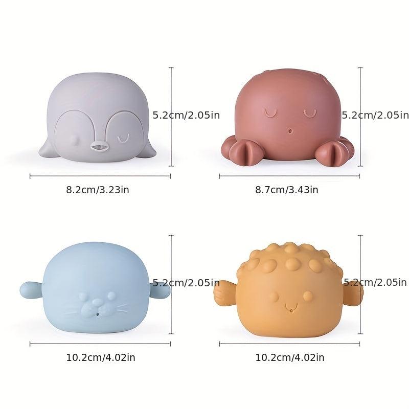 Rubber Animal Stacking Bath Toy with Music and Water Spray