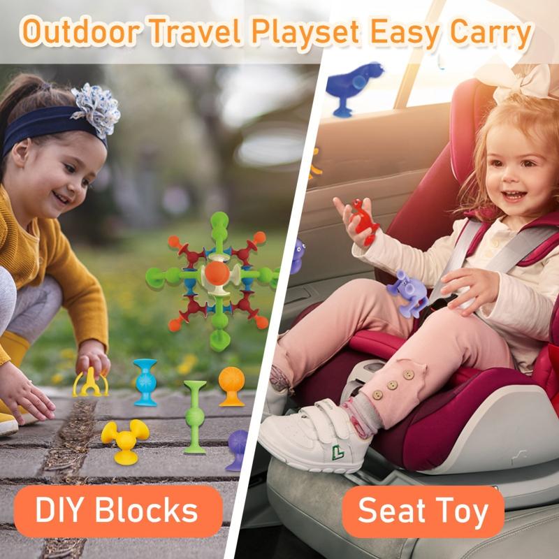 Sensory Silicone Building Blocks Set for Kids 4-7 Years