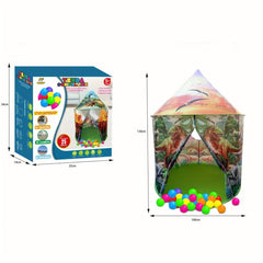Kids Dino Play Tent Indoor Outdoor Yurt Fun Game Ocean Ball Toy Tent