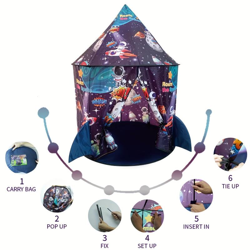 Kids Space Theme Tent Play House Indoor Outdoor Foldable Portable