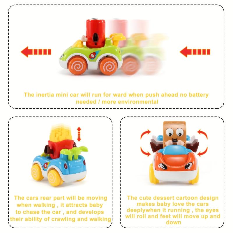 6 Pack Baby Toy Cars For Boys - Push Cars Birthday Gift Set