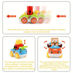6 Pack Baby Toy Cars For Boys - Push Cars Birthday Gift Set