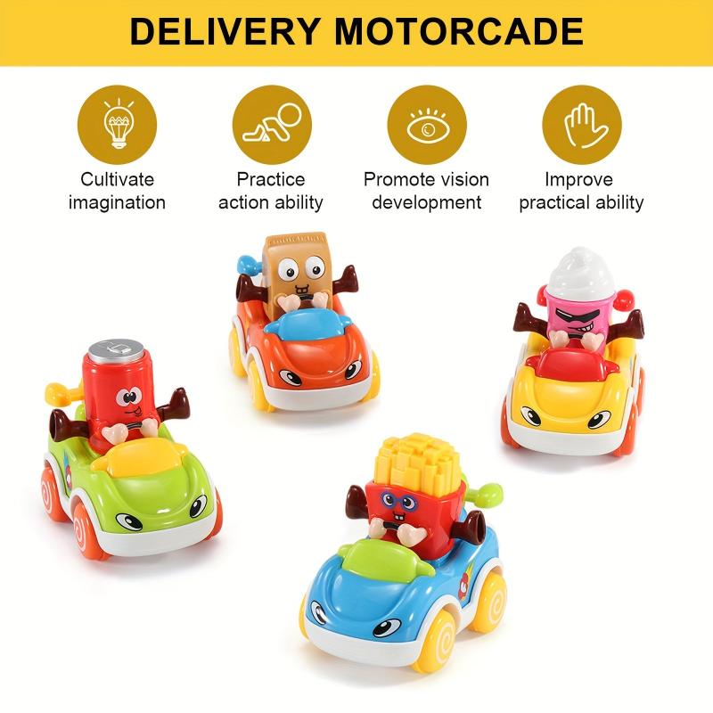 6 Pack Baby Toy Cars For Boys - Push Cars Birthday Gift Set