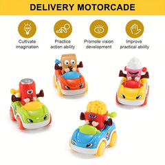 6 Pack Baby Toy Cars For Boys - Push Cars Birthday Gift Set