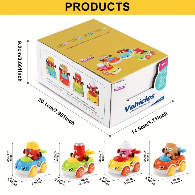6 Pack Baby Toy Cars For Boys - Push Cars Birthday Gift Set