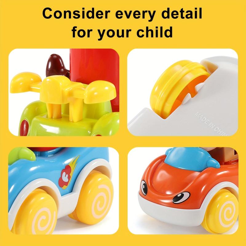 6 Pack Baby Toy Cars For Boys - Push Cars Birthday Gift Set