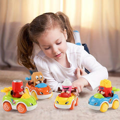 6 Pack Baby Toy Cars For Boys - Push Cars Birthday Gift Set