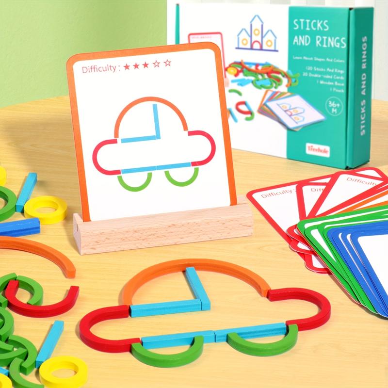 Montessori Puzzle Blocks Letter Pattern Matching Building Games