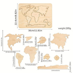 Wooden World Map Jigsaw Puzzle Educational Toy for Kids
